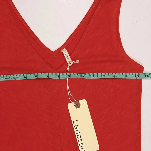 Lanston Sleeveless V Neck Drop Waist Mini Dress Womens XS Orange - Picture 11 of 14